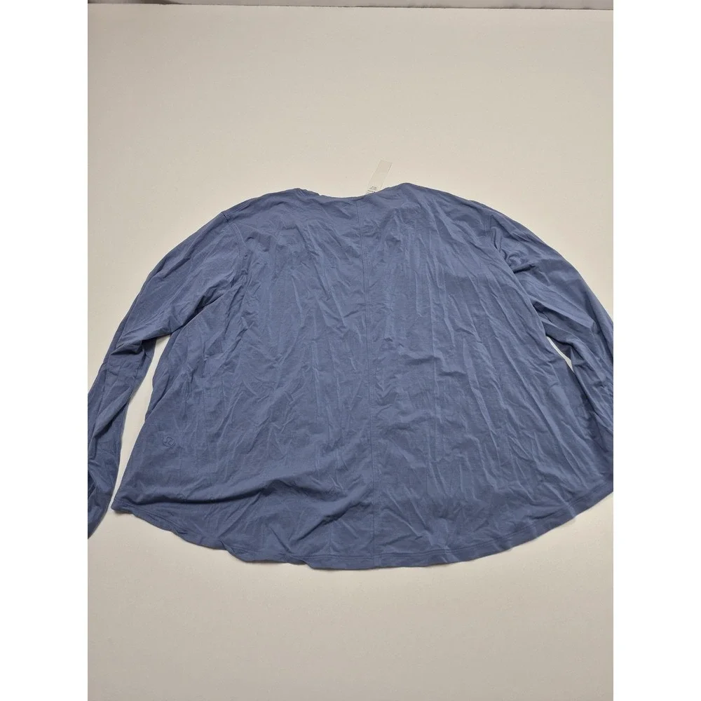 Lululemon Shirt Womens 4 Blue Long Sleeve Lightweight Modal Stretch Yoga Top